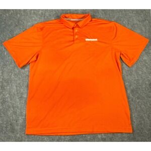 Whataburger Mens Performance Polo Shirt Orange Striped Short Sleeve Logo Large